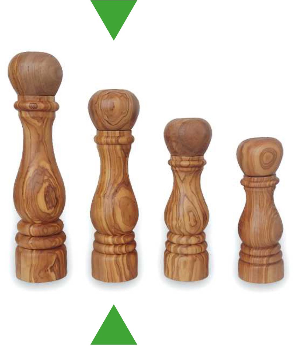 Rizes Wood - Pure Olive Wood - olijfhouten Peper- of zoutmolen - Traditional - Olijfhout - Peper - Zout - 21 cm - Cadeautip - Duurzaam!