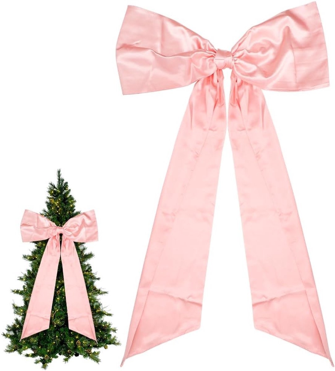 XXL Decoratiestrik - Grote Strik Cadeau - Feestelijke Decoratie - Elegante Satijnen Look - 60 x 90 cm - Roze