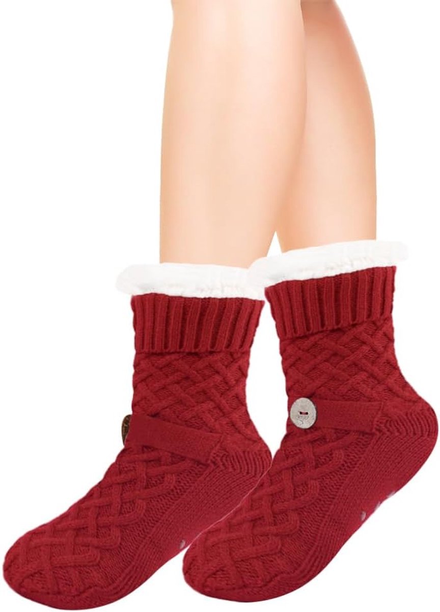 Dames Huissokken - Warme Sokken - Winter Comfort - Antislip Zolen - One Size - Meerdere Kleuren