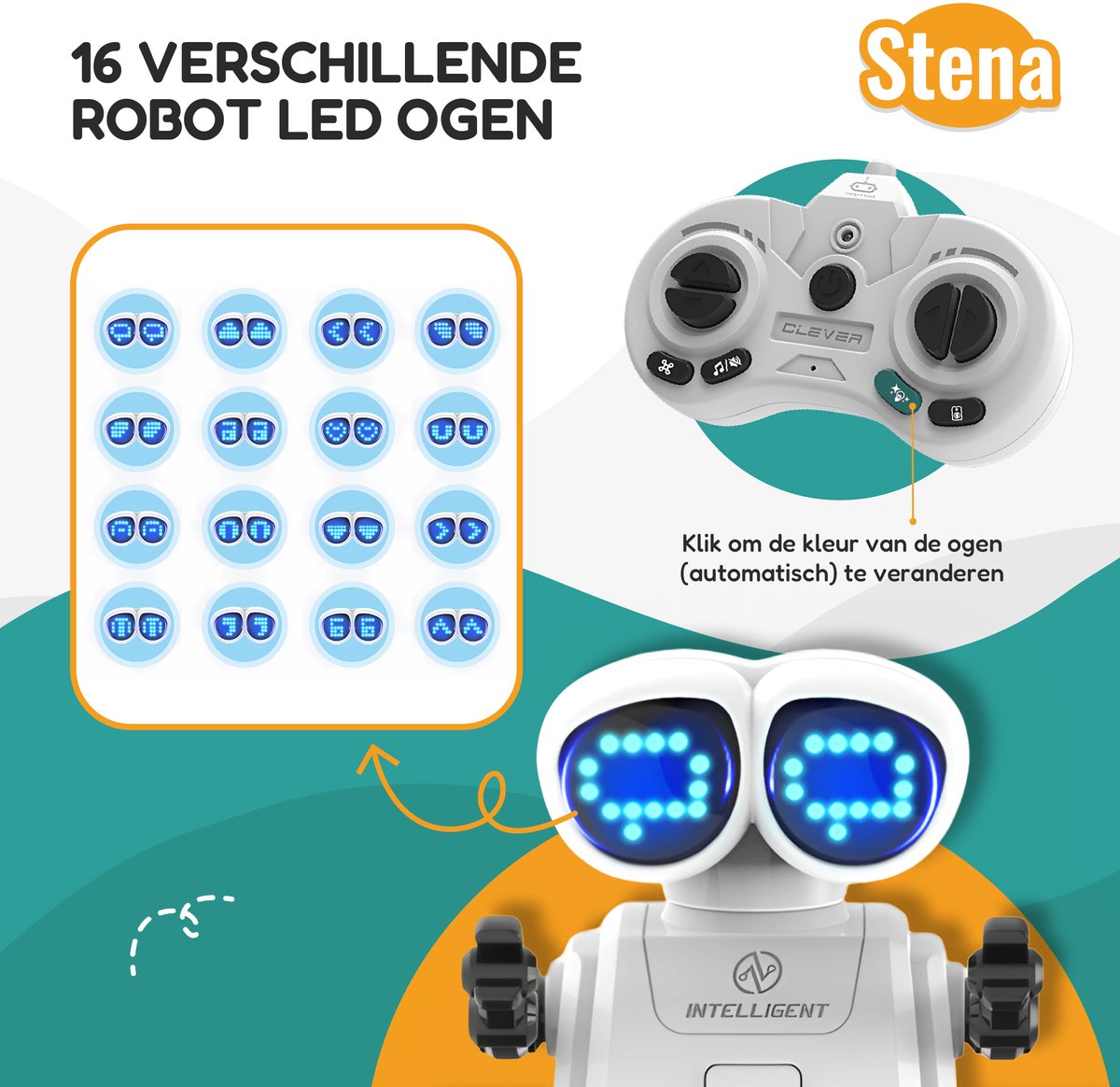 Intelligente Robot - Interactief STEM Speelgoed - Bestuurbaar met Controller en met Handgebaren - LED Ogen - Walkie Talkie - Muziek - Jongens - Oplaadbaar — afbeelding 4