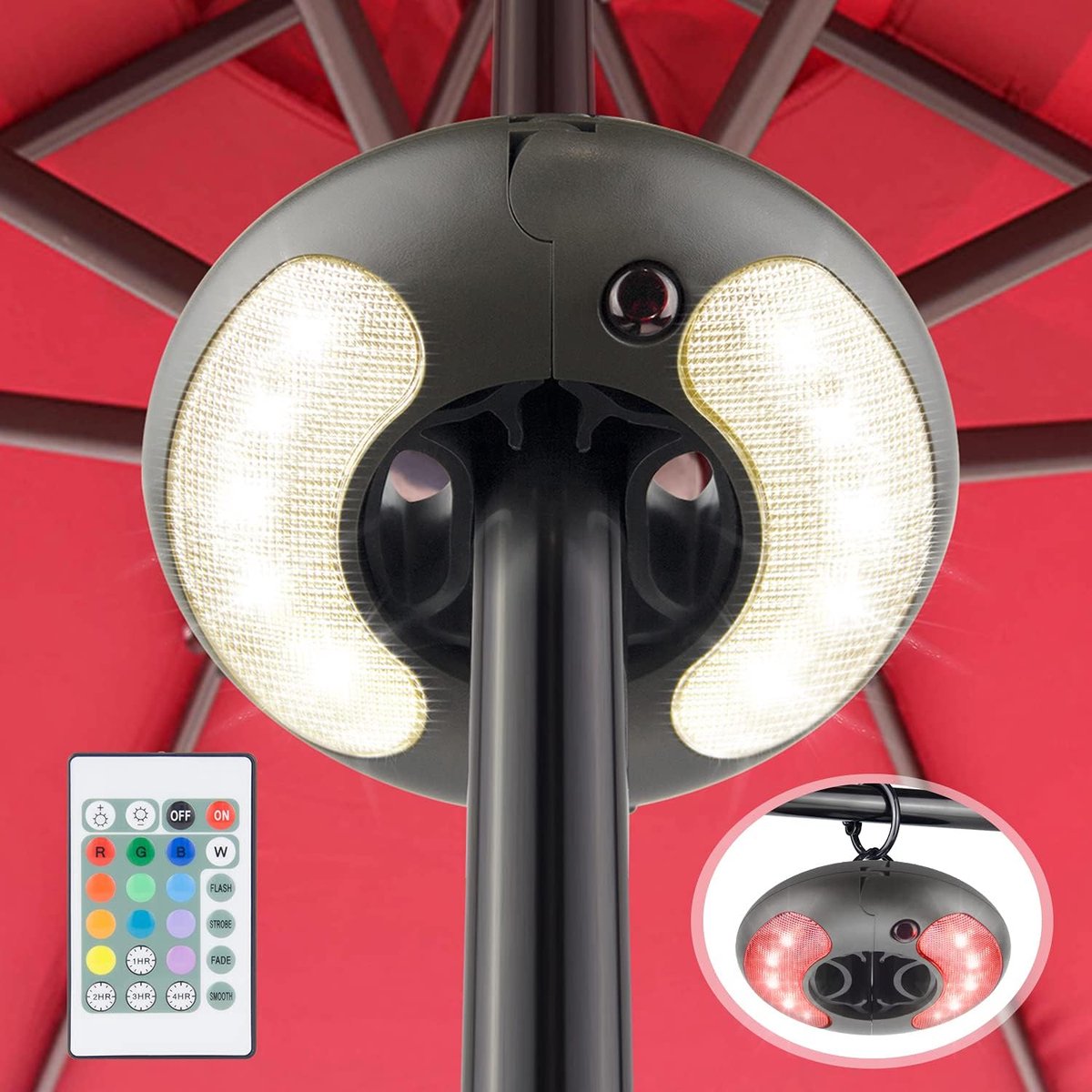 Parasollamp Batterij 18 LED Warm Wit Licht - 120 Lumen Tuinlamp met Afstandsbediening
