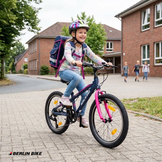 Berlin Bike Grizz kinderfiets 20 inch - 7 Versnellingen -kinderfiets voor 6, 7 en 8 jaar - 20 inch fiets voor jongens en meisjes - blauw — afbeelding 2