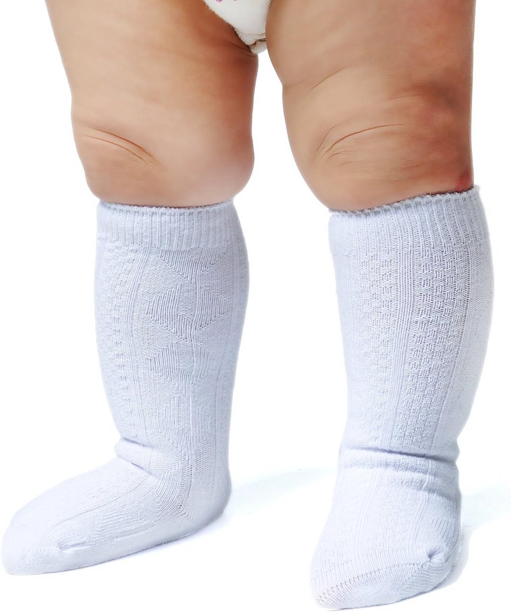 Naadloze kabelgebreide kniekousen voor baby, peuter en kind - Pack van 3/6
