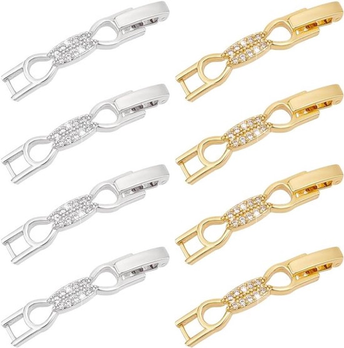 Armband Extender Sluiting - Reparatie - Voor Vrouwen - Platina - Kubieke Zirkonia - Vouwsluiting - Horlogeband - Ambachtelijke Sieraden