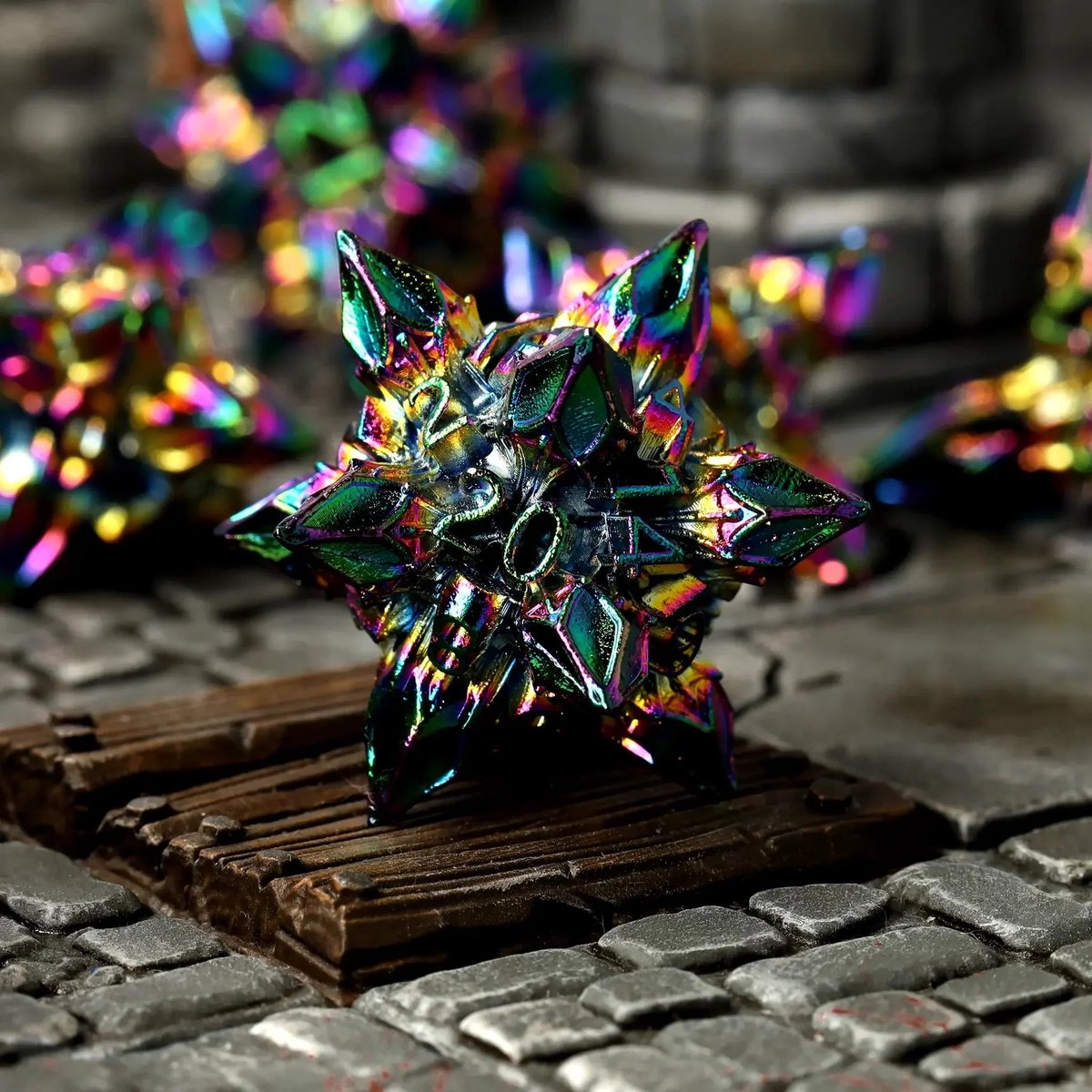 Crit Stones Metal Dice: Chaotic Bane