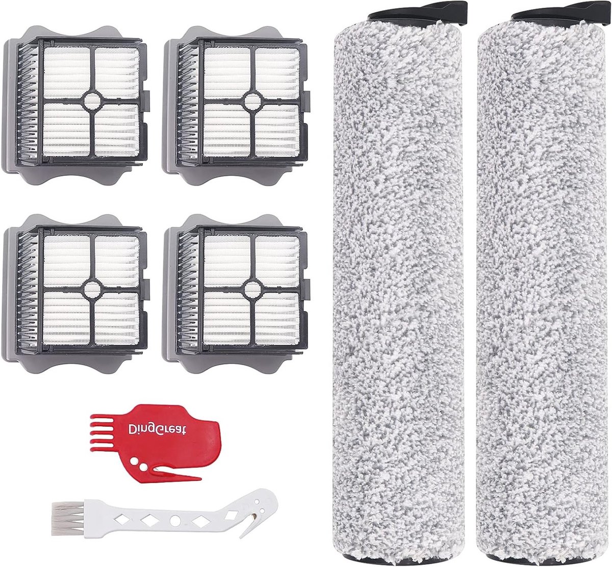 Vervangingsaccessoires voor Floor One S3 en iFloor 3: Borstelrol en 4 HEPA-filters voor optimale reiniging en stofopvang