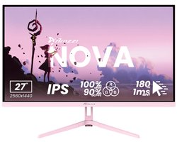 Arozzi Nova 27" Gaming Monitor - QHD IPS - 180Hz - Roze