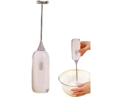 Elektrische Opschuimer - Melkklopper Garde - Warme Dranken Maken - Roestvrijstalen Gardekop - 195 cm Lengte - Wit