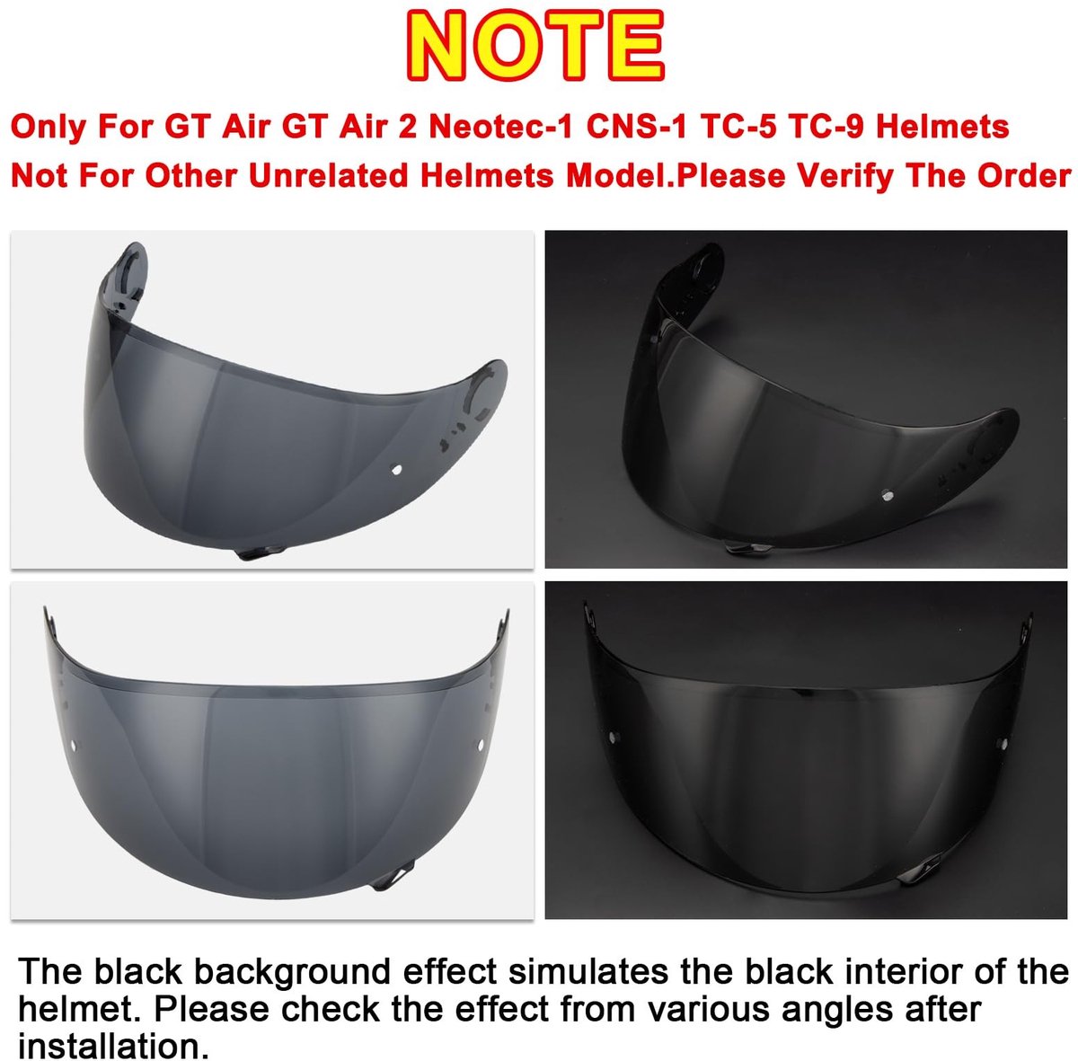Dailygoods- Helmvizier gespiegeld - Vervangingsvizier - Geschikt voor Shoei GT Air/GT Air 2/TC-5/TC-9/Neotec/CNS-1 - Rookgrijs - Motorhelm accessoires - Alleen aanbevolen voor gebruik overdag - Motorvizier – foto 4