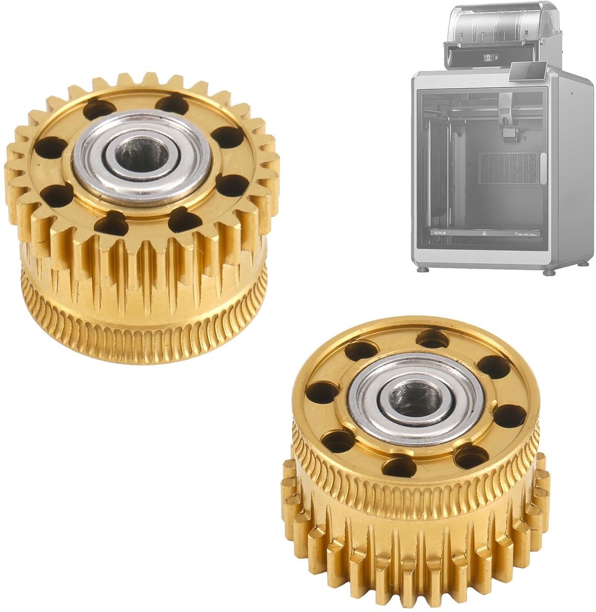 Dailygoods- Extruder Tandwiel Upgrade - Gecarboniseerd Staal - Volledig Metalen Set - 2 Stuks - 1,6x1,6x1 cm - Duurzaam en Stevig - 3D Printer Onderdelen