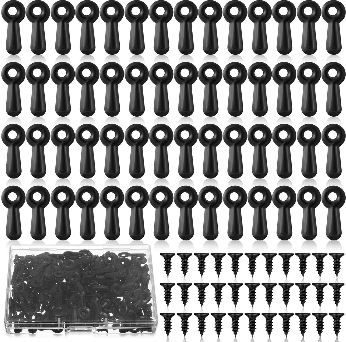 Dailygoods- Foto Lijst Accessoires 120 Stuks - Bevestigingsmiddelen - Draai Knoppen - Achterklemmen - Hoogwaardig Ijzer - Zwart - Foto Lijst Bevestigingsmateriaal