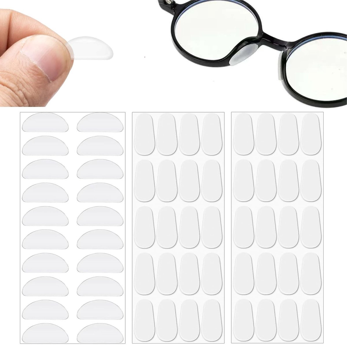 Dailygoods- Neuskussentjes 30 Paar - Siliconen - Zelfklevend - Antislip - Zacht - Ademend - Brilneuspads