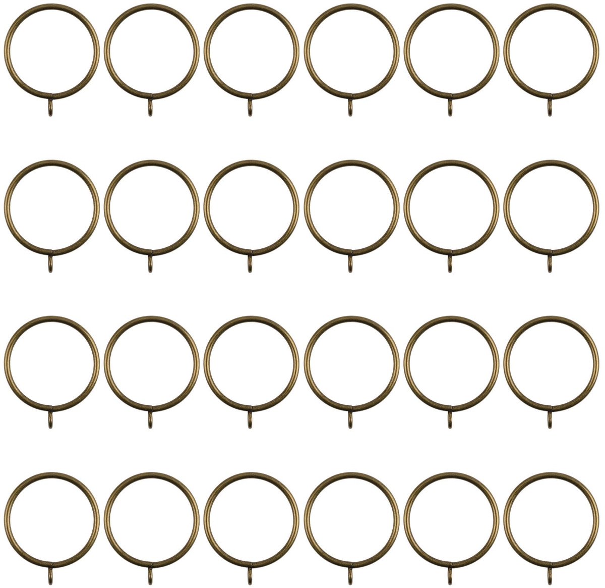 Dailygoods- Gordijnringen 24 Stuks - Metalen Gordijnringen met Oogjes - Decoratieve Raamringen - 2 Inch Binnendiameter - Hoogwaardig Ijzer - Gordijnlus