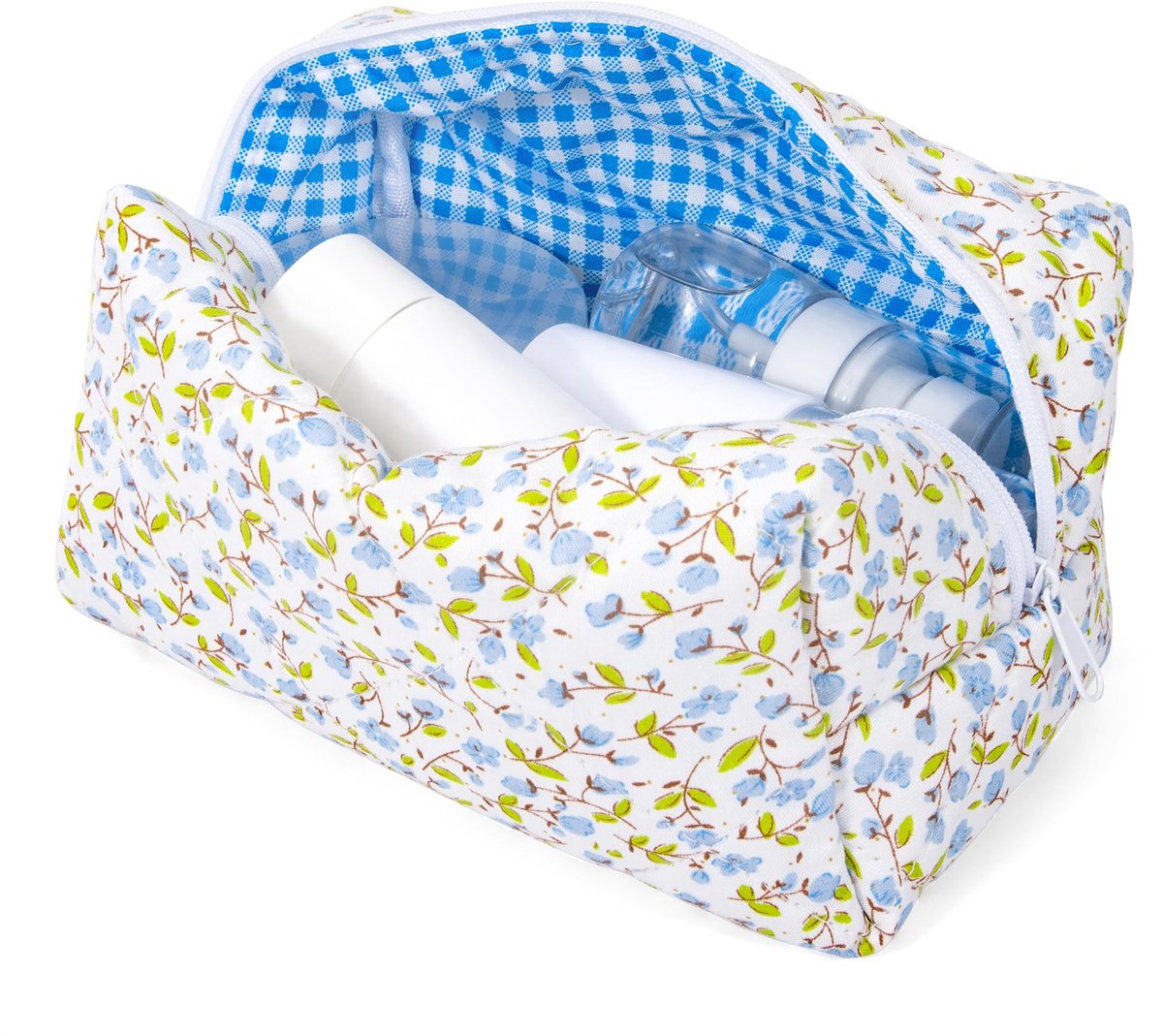 Dailygoods- Make-uptas Draagbaar - Make-uptas met Bloemen - Grote Capaciteit - Make-uptas Dames - Make-uptas voor Meisjes - Lichtgewicht Design - Cosmetica Tas