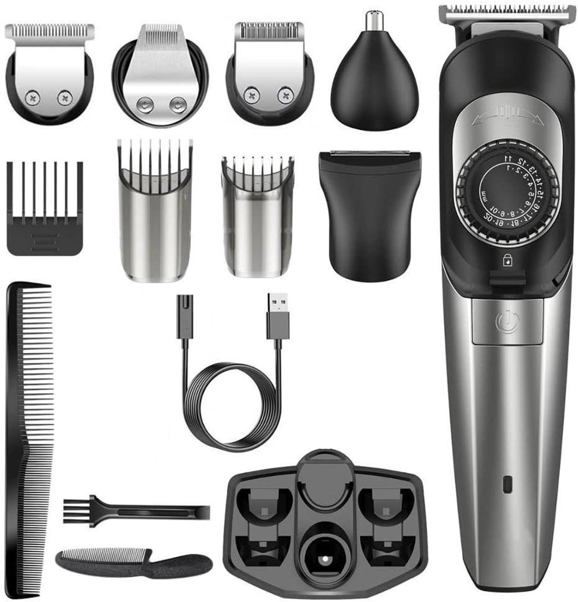 Elektrische Haarclipper - Baardtrimmer Scheerapparaat - Thuis Kapsel Maken - Huidvriendelijke Bladen - 10mm Lengte - Zwart