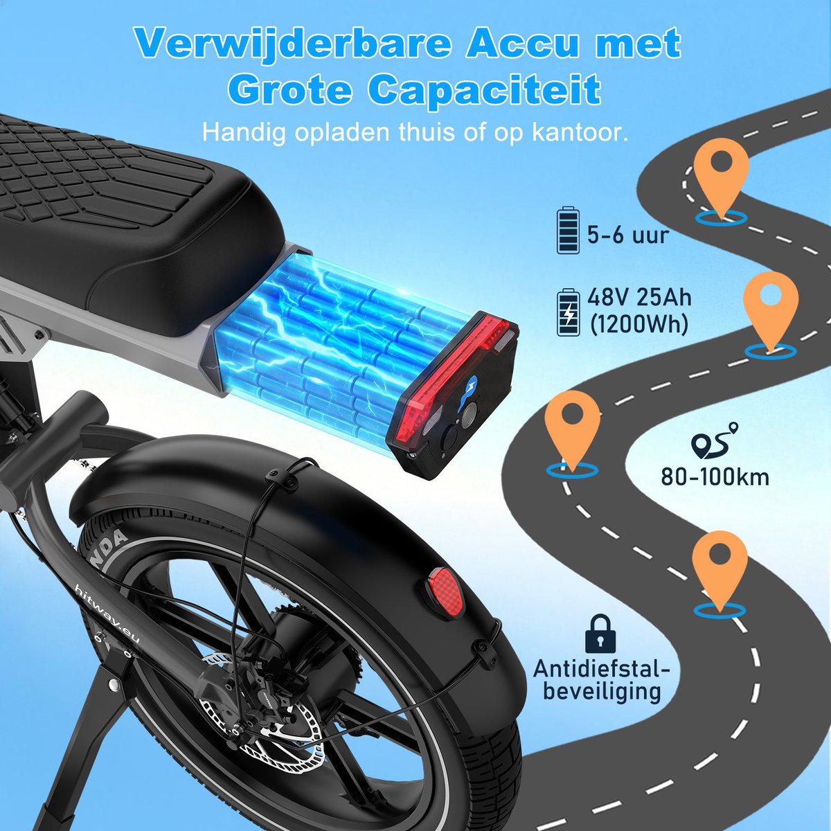HITWAY BK28 250W fatbike 48V 25Ah thumbnail 3