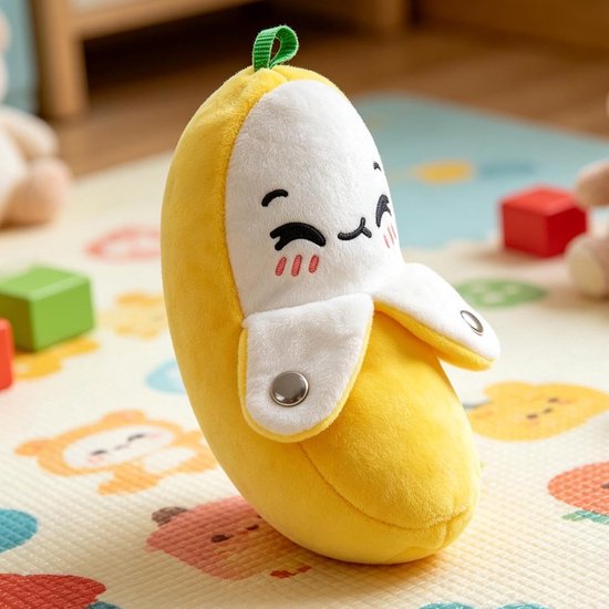 Banaan Knuffel - Fruit Speelgoed - Sensorische Ontwikkeling - Interactieve Muziek - L - Geel — afbeelding 5