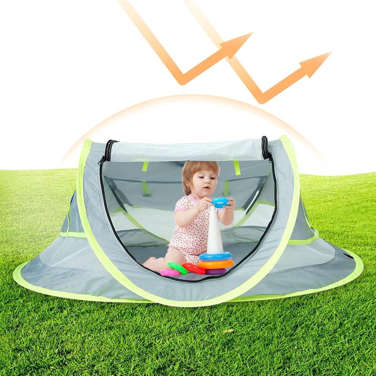 Strandtent Kinderen - Baby Tent Zonnescherm - Bescherming Tegen Zon - UV50+ Bescherming - 108 x 51 x 65 cm