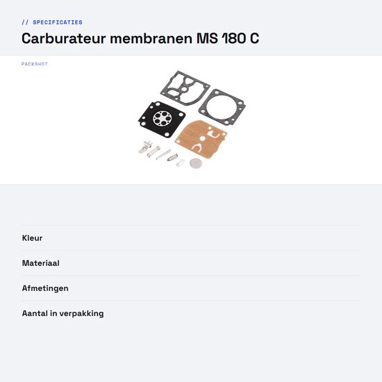 Carburateur Reparatieset Geschikt voor Diverse Kettingzaag Modellen MS 180 170 018 017 — afbeelding 3