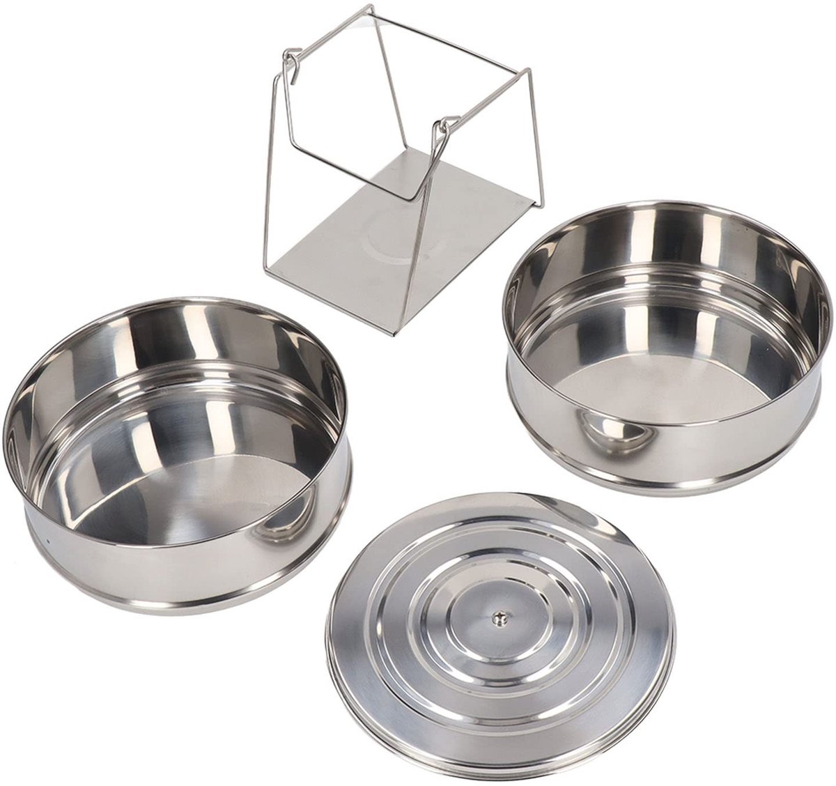 Dailygoods- Stoominzetpannen 2-laags - Stoommandje RVS - Koken/Bakken - Gezonde kookmethode - Geschikt voor groenten/vlees - Voedingsstoffen behouden - Stoommand