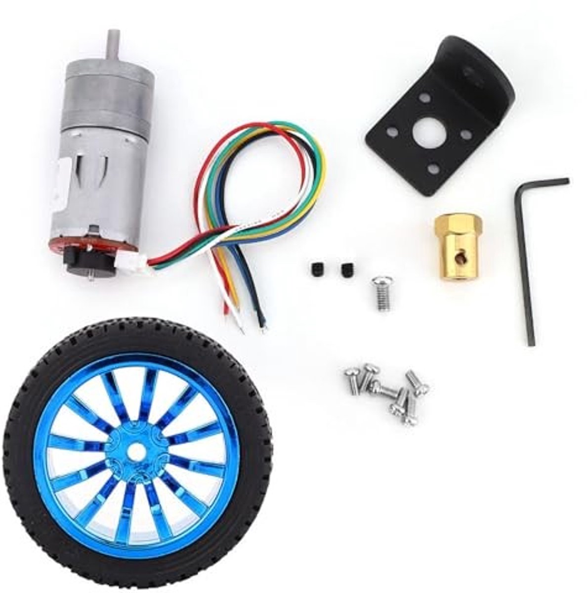 Dailygoods- Reductiemotor 500 RPM - Encoder - Beugel 65mm - Tandwielmotor - Micro Snelheidsreductie - Volledig Metalen - Zuiver Koperen Spoel - Motorreductor