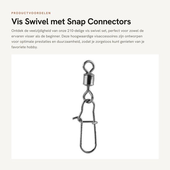 Dailygoods- Vis Swivel 210 Stuks - Snaps/Verbindingen - Duurzaam - Corrosiebestendig - Hoogwaardige Materialen - Herbruikbare Opbergdoos - Visaccessoires — afbeelding 5