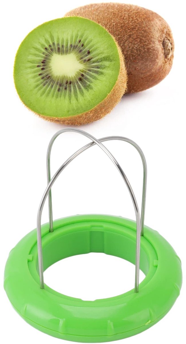 Dailygoods- Kiwi Dunschiller Roestvrij Staal - 2-in-1 Tool - Draagbaar - Easy-Grip Handvat - Duurzaam - Veilig en BPA-vrij - Fruit Snijder