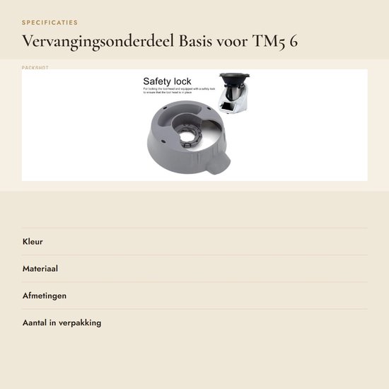 Dailygoods- Vervangingsonderdeel Basis - Geschikt voor TM5 6 - Duurzaam PP - Gemakkelijk Schoon Te Maken - Veelzijdig Gebruik - Betrouwbare Prestaties - Keukenmachinebasis van Dailygoods — afbeelding 3