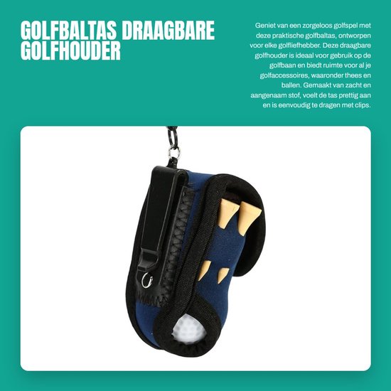 Dailygoods- Golfbaltas met clip - Draagbare golfaccessoires - Inclusief 4 afslagen/2 golfballen - Zacht stof - Elastisch/durzaam materiaal van Dailygoods — afbeelding 5
