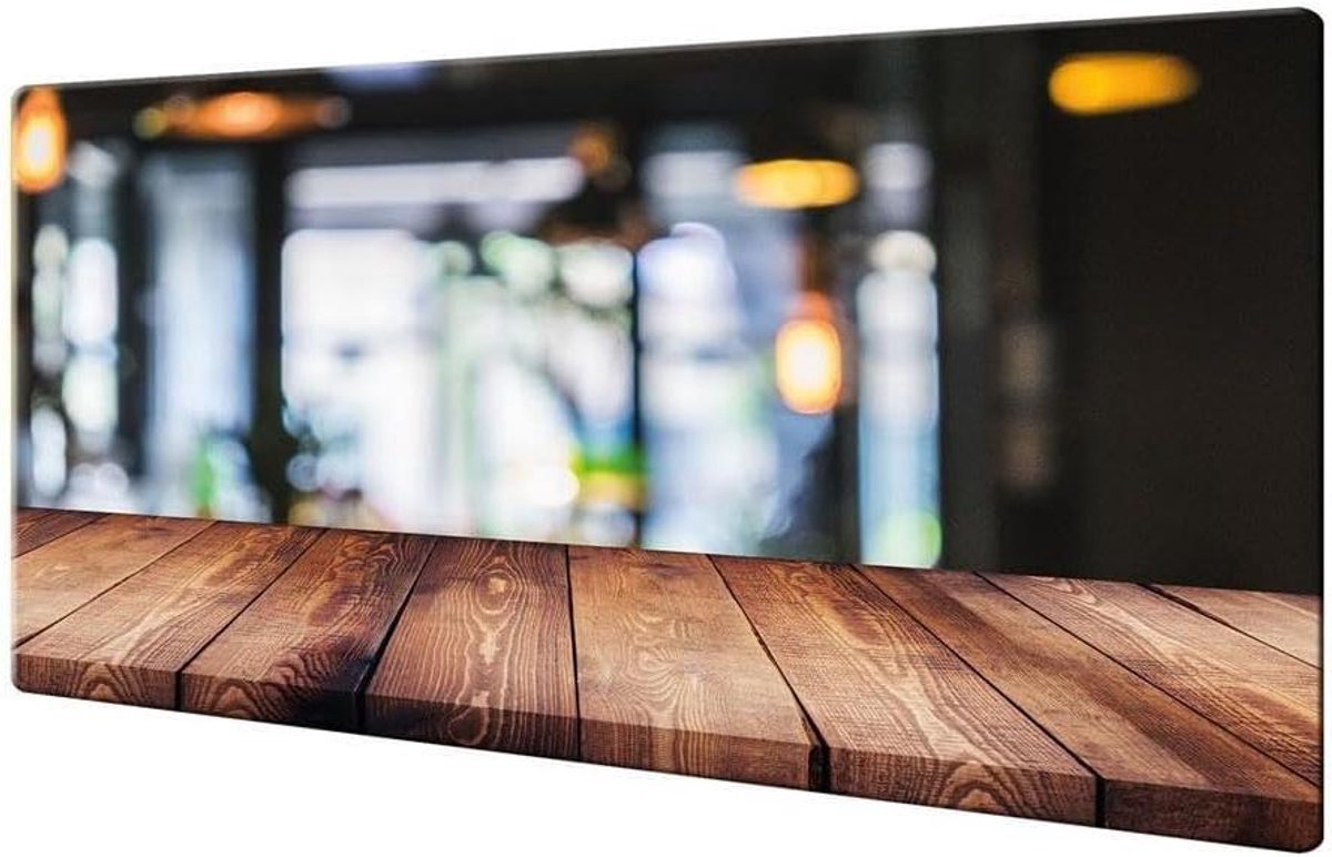 Fornuis Afdekplaten - Kookplaat Bescherming - Keuken Decoratie - Gehard Glas - 80x52cm - Hout Bruin