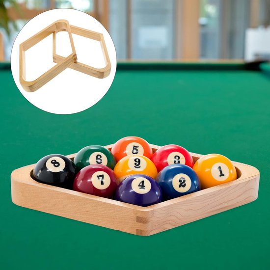 Biljartballenrek - Diamantrek Pool - Speelkamer Organiseren - Massief Hardhout - 30 x 21 x 3 cm - Houtkleur — afbeelding 2