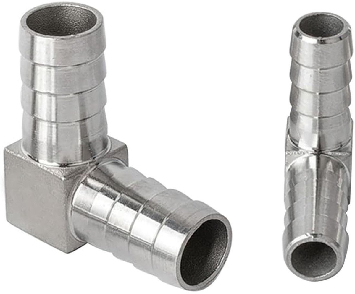 Dailygoods- Elleboogfitting 90 graden - Roestvrij Stalen Adapterconnector - Weerhaken - Pa