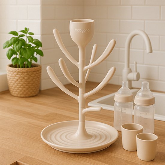 Baby Ono TULIP Flessendroger - Droogrek voor Babyflessen en Spenen - BPA-vrij - Beige van Baby Ono — afbeelding 4