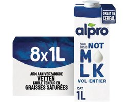 Alpro This Is Not M*lk Vol - Plantaardige Drink Volle Smaak - Lactosevrij & Glutenvrij - 8 x 1L
