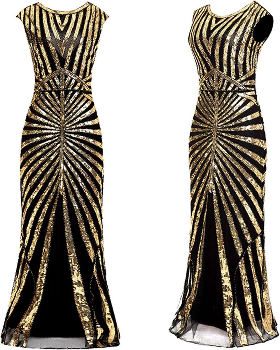 Avondjurk Dames - Feestjurk Maxi - Feestelijke Gelegenheid - Tule en Glitter - Lange Pasvorm - Zwart