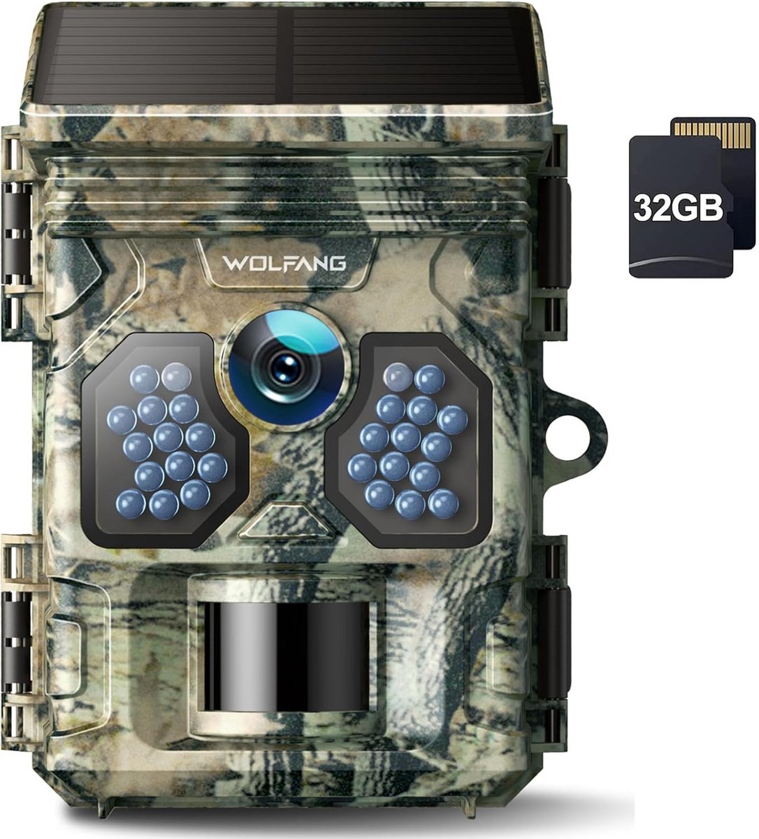Solar Wildlife Camera - Trail Camera - Natuurlijk Leven Observeren - 4K Resolutie 48MP - IP66 Waterdicht - Groen
