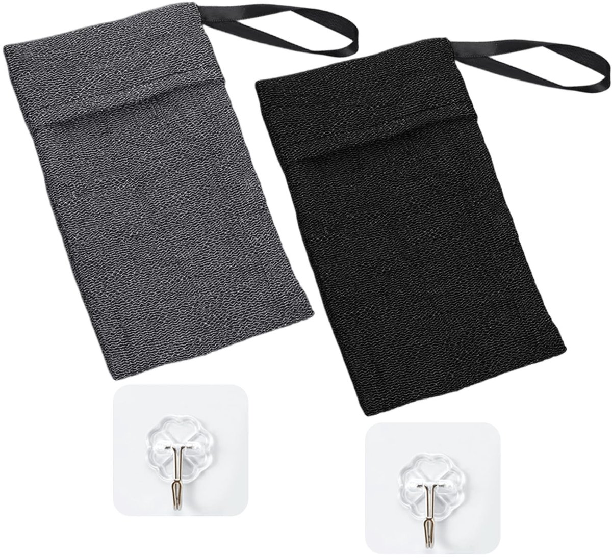 Dailygoods- Zeepnetzak 2 Stuks - Badschuimnet - Opbergtas - Nylon - Duurzaam - Handgemaakte Zeep - 12x18.5 Cm - Zeepzak