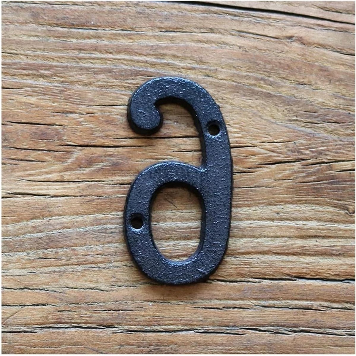 Huisnummerbord Gietijzer - Deur Adresbord - Adres Aangeven - Handgevormd 3D - 8 cm Hoog - Zwart