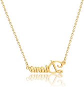 Naamketting Gepersonaliseerd - Sieraden Vrouwen - Cadeau Geven - Verstelbare Ketting - 45 cm - Goudkleurig