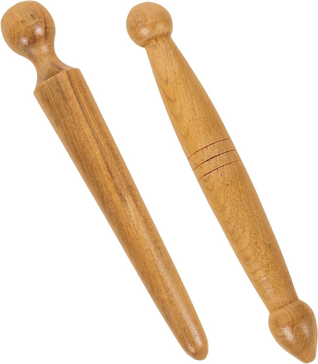 Reflexologie Massage Sticks - Voet Lichaam Tools - Spierontspanning Bevorderen - Duurzaam Houten Materiaal - 12.5 cm Lengte - Lichtbruin