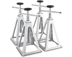 CORE Stabilisatorkrikken - RV/Camper/Caravan krik - 4 stuks - Aanhanger jack - 2720kg totaal draagvermogen - 16x16x28-43.5cm - Zilver grijs