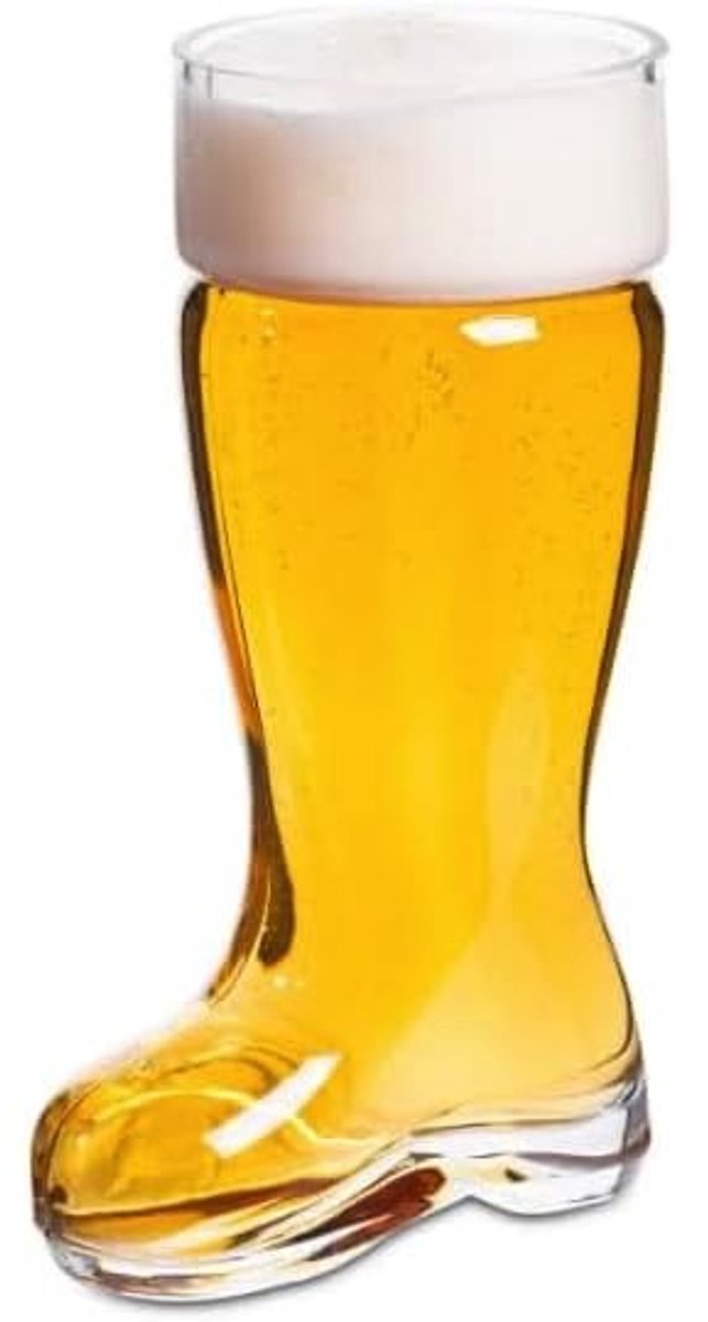Dailygoods- Bierglas Duitse Stijl - Bierlaars 20cm - 800ml Inhoud - Sterk Soda-Kalkglas - Traditioneel Cadeau - Hygiënisch Drinken - Noveltyglas