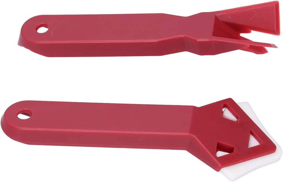 Siliconen Raamschraper Set - Kit Verwijderaar - Kit Verwijderen - Professionele Grade - 2 Stuks - Rood