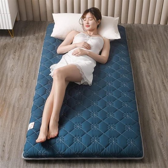 Japanse futon matras - Oprolbaar bed - Comfortabel slapen - Ademend katoen - 90 x 200 cm - Grijs — afbeelding 2