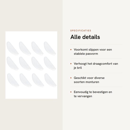 Dailygoody - Neusclip - Siliconen Brug Pad - Antislip - Wit - Brillen Pads - Geschikt voor Zonnebrillen - 10 Stuks — afbeelding 2