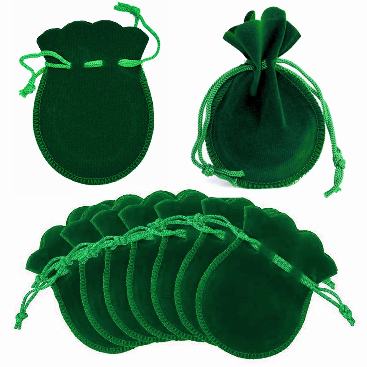 Dailygoods- Velvet Zakjes 20 Stuks - Flanellen Zakjes - Cadeauzakjes - Inpakzakjes - Organza Zakjes - 9 x 7 cm - Perfect voor Sieraden