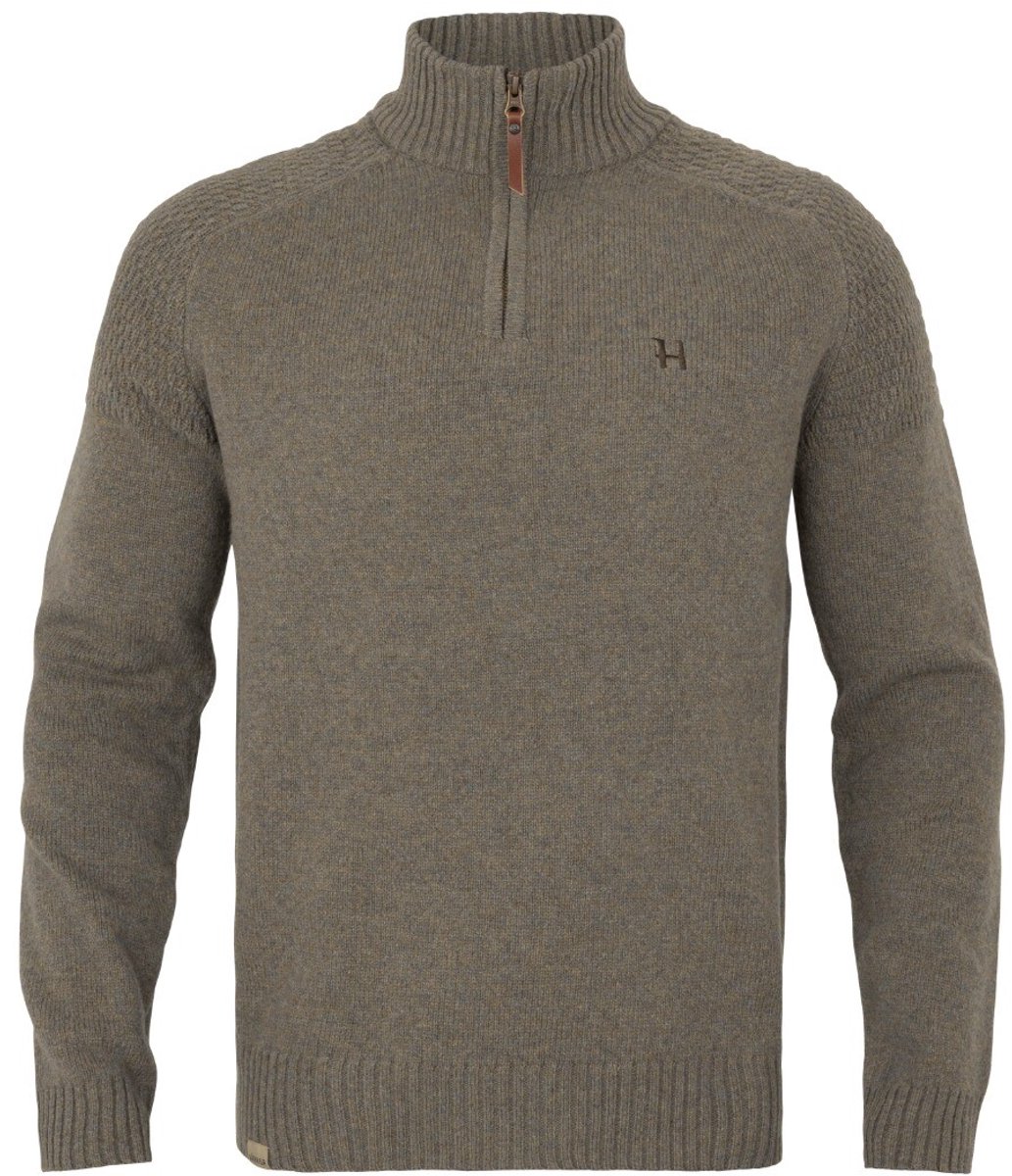 Härkila Vincent Half Zip Pullover Outdoor Pullover Scandinavische Pullover Jacht Pullover Trui met Ritskraag Dark Sand Cypress