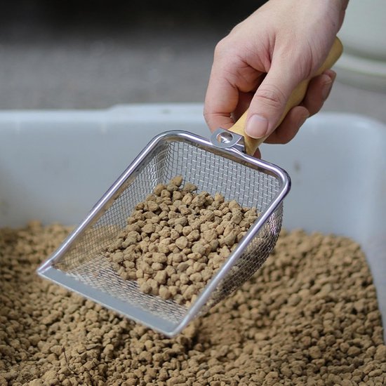 Grondzeef met Handvat - Tuinzeef Compostzeef - Bodem Voorbereiden - Vervormingsvrij Roestvrij Staal - 28 x 10 cm - Zilver — afbeelding 4