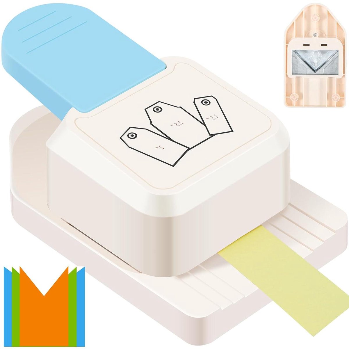 Ambachtelijke pons - Papier knipper - Kaarten maken - Drie maten - 3.8 tot 6.3 cm - Wit