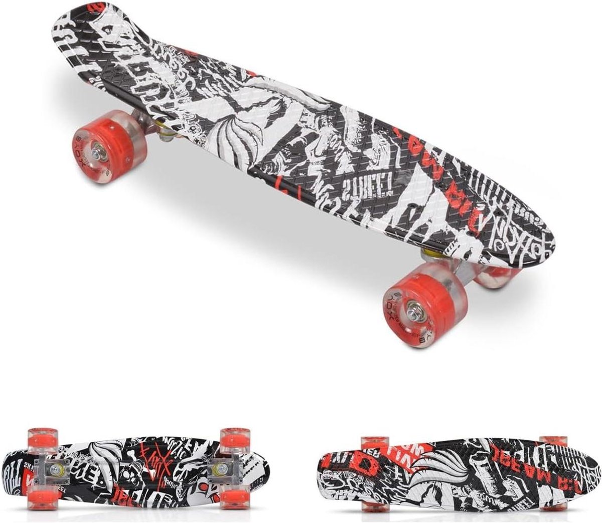 Kinderskateboard 22′ Mini skateboard Vrije tijd plezier LED wielen 56 x 15 cm